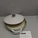Lodge Essential Enamel Braiser - Refrigerator- & Oven-Safe up to 500° F - Heat-Retaining, Induction-Safe & PFAS-Free Enamel Cookware - 3.6 Quart, Oyster White