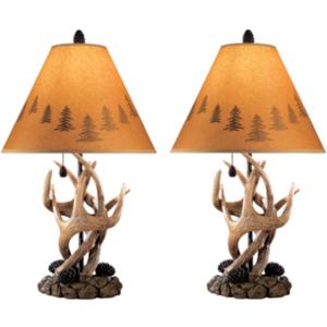 Signature Design by Ashley Derek Rustic Cabin Antler Lamp Set, 2 Count, Brown