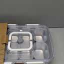 Snackle Box Container, 304 Stainless Steel Snack Containers, Snacklebox, Divided Serving Tray with Lid and Handle, Portable Snack Tray for Beach, Road Trip, Picnic, Boat Days, Ball Games and Pool (Silver Gray)