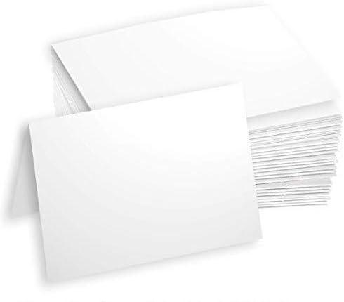 Hamilco White Cardstock Paper for A1 Folded Cards – 3.5" x 4.875", 80 lb Cover, Blank Small Greeting, RSVP & Invitation Cards, 100 Pack, 100 Cards without Envelopes