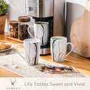 VEWEET Coffee Mugs Set of 6, 16 OZ Large Coffee Cups Set, White Mug Sets Ceramic Mugs Set with Big Handle, Microwave Dishwasher Safe, Series Fiona