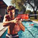 Electric Water Gun for Adults & Kids, Automatic Water Gun for Summer Beach Party Up to 32 FT Range Super One-Button Boys Gift