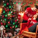 25FT C7 Vintage Christmas String Lights with 27 Red & Green Ceramic Bulbs, Hanging Outdoor & Indoor String Lights for Christmas Decor (Green Wire)