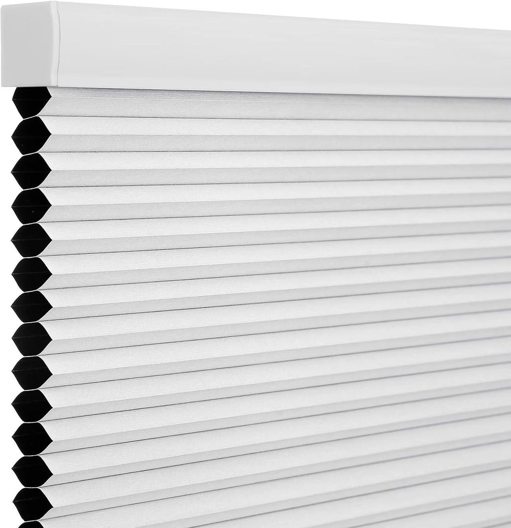 Changshade Blackout Blinds, Cordless Cellular Shades, Honeycomb Blackout Shades, Room Darkening Blinds, Pull Down Window Shades, Easy to Install Honeycomb Window Blinds for Home&Office, White (36"W x 72"H, White-blackout)