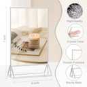 Daofary Acrylic Sign Holder 5 x 7, 14 Pack Double Sided Silver Picture Frame Stand up Table Top Sign Holders, Clear Display Stand Menu Flyer Holder for Wedding Party