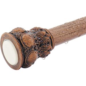 Shower Curtain Rods, 1 Inch Adjustable Spring Tension Curtain Rod, Vintage Wood Grain Decorative Shower Curtain Rod, Anti-Slip Telescoping Curtain Rod for Bathroom, Window, Living Room (33.5in-87.6in)