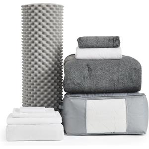 DormCo Basic Necessities - Twin XL Coma Inducer College Bedding Package - UB-Jealy Slate Black