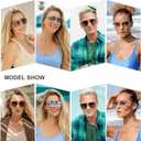 SOJOS Classic Square Aviator Sunglasses for Women Men Retro Hexagon UV400 Protection Shades SJ1222 (Blue/Blue Mirrored)