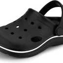 Toddler Girls Boys Clogs Classic Garden Shower Beach Pool Swim Slip on Sandals Slides Children Kid Cute Water Shoes (Black, 27)