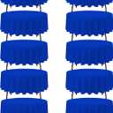 BRILLMAX 10 Pack Royal Blue Round Tablecloths 90 Inch for 60 Tables - 150 GSM Polyester Fabric, 15" Standard Drop, Water, Stain & Wrinkle Resistant Cloth Cover for Wedding Reception Banquet Dining