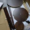 Small Round Wooden End Table - Round Solid Wood Side Table, 23.6” Modern Circle End Tables Living Room with Shelf for Couch Sofa, Walnut, 19.6 in x 19.6 in x 23.6 in