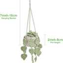 Plant Car Accessory, Crochet Plant, Knitted Fake Plant Decor, Woven Cute Charms Ornament Pendant, Crocheted Plant in Hanging Pot, Crochet Car Decor, Crochet Leaves Plant for Rear View Mirror (Mint Green)