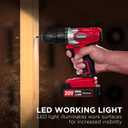 AVID POWER 20V Cordless Drill Set for Home DIY & Beginner Projects - Lightweight Power Drill with Battery Charger & 22 Bits, Variable Speed, 3/8" Keyless Chuck, Ideal for Furniture Assembly (Red)