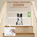 10''-15.8'' Height Adjustable Dog Gate, Extra Wide 18.1"-46" All Metal Short Dog Gate to Step Over, Pressure Mount Small Pet Puppy Gate for Stairs & Doorways(White)