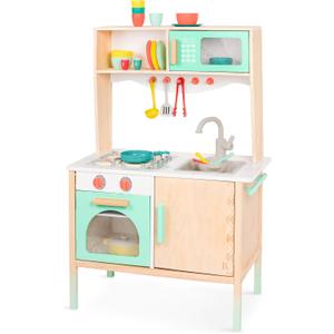 B. toys Mini Chef Kitchenette Pretend Play Wooden Play Kitchen Kitchen for Kids Kitchen Play Set & Accessories (20+ Pieces) 3+ Years