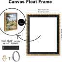16x20 Gold Canvas Floating Frame for Paintings Distressed Finish