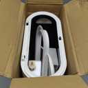 IEEK 12 Liter Rectangular Plastic Trash Can with Press Top Lid,White Modern Wastebasket Thin Trash Cans,3.2 Gallon Garbage Container Bin for Bathroom,Bedroom,Kitchen,Office and Powder Room