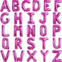 TONIFUL 52 Pieces 16 Inch Rose Red Letter A-Z Balloons,Custom Phrase Mylar Foil Alphabet Letter DIY Personalized Phrase Banner for Birthday Anniversary Celebration Graduation Party Supplies Decor (Rose Red-52pcs)