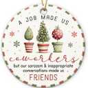 Coworker Christmas Ornament 2025 - Appreciation Gifts for Coworker Employee Boss Colleauge, Xmas Gifts for Coworkers, from Coworkers to Friends, Ceramic Ornaments for Christmas Tree