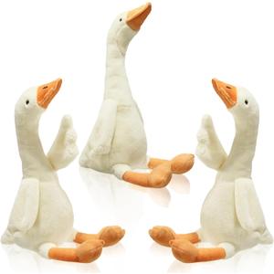 Sosation 3 Pieces 19.7'' Silly Goose Plush Stuffed Animal Toy,Swan Stuffed Animal,White Fluffy Cute Goose Funny Duck Plush Swan Toys Gifts for Kids Home Birthday Favor