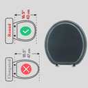 Round Toilet Seat Wood Toilet Seat Prevent Shifting with Zinc Alloy Hinges American Standard Size Toilet Seat Easy to Install also Easy to Clean(Round,Sparkling Black)