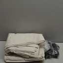 Extra Wide 70 Inch Blackout Curtains 96 Inches Long for Living Room, Rustic Boho Room Darkening Textured Linen Pleated Dining Room Office Insulated Ceiling Track Window Drapes 70"W x 96"L 2 Panels