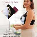 Momcozy Pumping Bra Hands Free, Pumping and Nursing Bra in One Holding Breast Pump for Spectra, Lansinoh, Medela, Black,grey-2pk, Large (Gray)