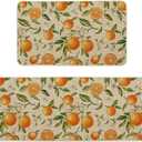 Artoid Mode Orange Spring Kitchen Mats Set of 2, Home Decor Low-Profile Kitchen Rugs for Floor - 17x29 and 17x47 Inch