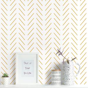 Erfoni Yellow and White Peel and Stick Wallpaper Modern Herringbone Wallpaper Bathroom 17.7inch x 118.1inch Geometric Removable Contact Paper Peel and Stick Self Adhesive Cabinet Wall Paper Waterproof