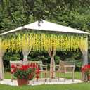 Artificial Wisteria Hanging Flowers Fake Wisteria Flower Garland Silk Vines Rattan Decor for Home Wedding Arch Wall Garden Greenery Bedroom Outdoor Office Party Decoration(24, Yellow)