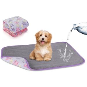 YUEPET Waterproof Dog Blankets, 2 Pack Washable Dog Blankets for Bed Couch Sofa Protector Fleece Flannel Puppy Blanket Soft Plush Reversible Throw Blanket for Small Medium Dog Cat 30"20"(Purple+Pink)