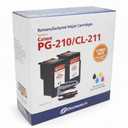 Remanufactured Inkjet Cartridges Replaces Canon PG-210/CL-211,One Black & One Color Cartridge