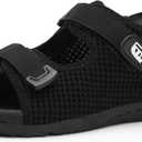 JOINFREE Womens Orthopedic Walking Hiking Sandals Adjustable Open Toe Sports Water Sandals with Plantar Fasciitis Arch Support Thick Athletic Cushion Outdoor Beach Sandals (8.5 Wide, Black)