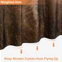 ORTIGIA Brown Misty Forest Shower Curtain for Bathroom, Nature Woodland Shower Curtain Set with Hooks, Decorative Pine Tree Fog Magic Bath Curtain for Home, Waterproof Fabric, Weighted, 72x72