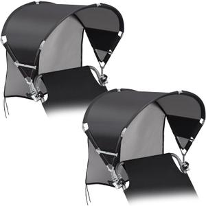 Universal Chair Umbrella Canopy, UPF 50+ Chair Sun Shade Attachment with Adjustable Clamp Fits Most Brands Beach, Camping, Lawn, Wheelchair, Tanning, Zero Gravity, Lounge, Fishing Chairs, 2 Pack