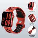 Sport Silicone Bands and Case with Screen Protector Compatible with Apple Watch Band 44mm/45mm/46mm/42mm/41mm/40mm for Men, Breathable Strap and Cover Combo for iWatch Series 11/10/9/8/7/6/5/4/SE (Red Black)