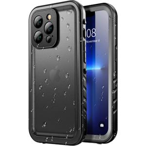 SPORTLINK for iPhone 13 Pro Waterproof Case - Full Body Shockproof Dustproof Phone Screen Protector Rugged Waterproof Case for iPhone 13 Pro 6.1 Inches Black