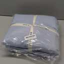 MooMee Bedding Sheet Set 100% Washed Cotton Linen Like Textured Breathable Durable Soft Comfy (Heathered Cornflower Blue, King)