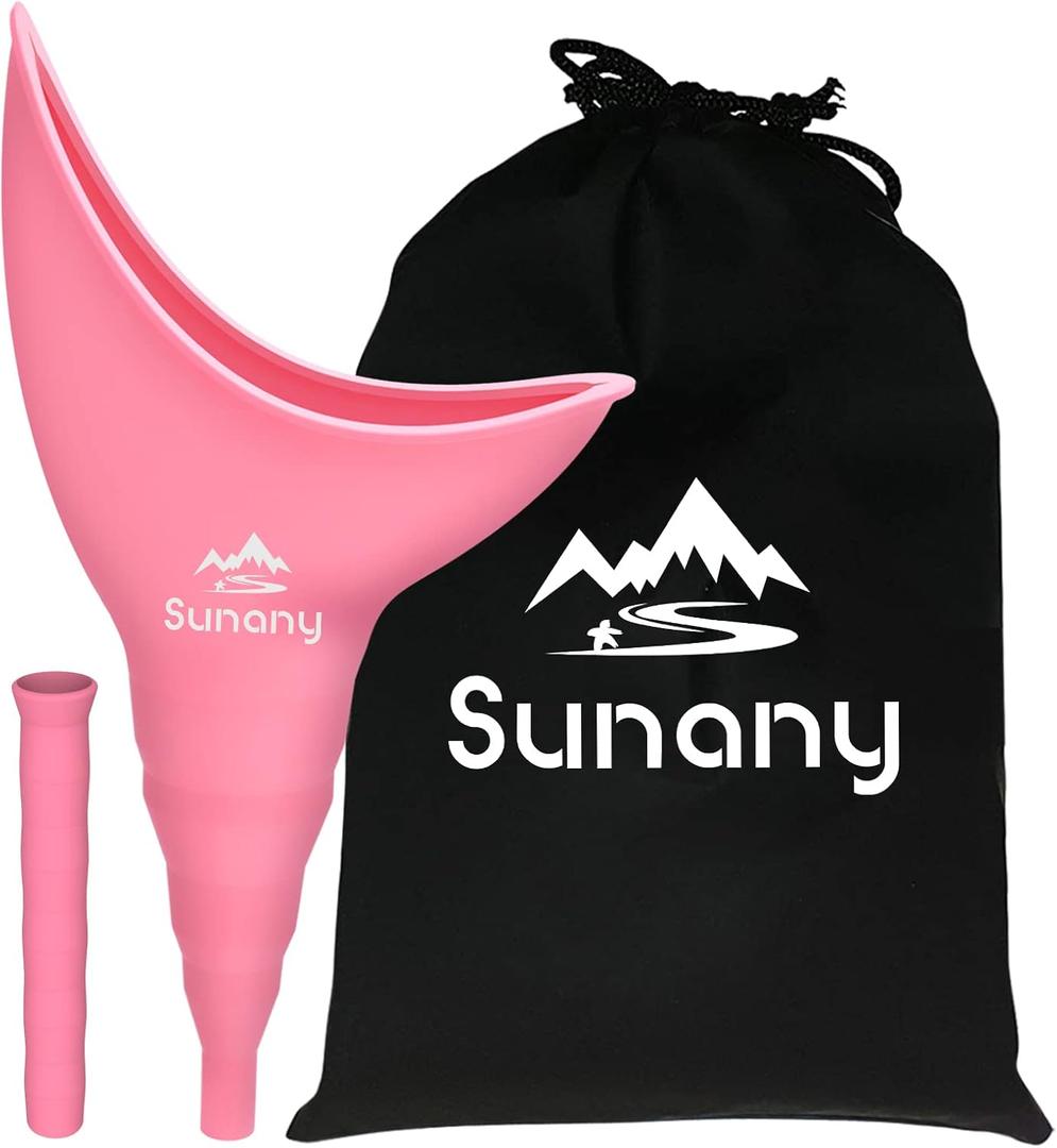 Female Urinal, Reusable Silicone Foolproof Women Pee Funnel Allows Women to Pee Standing Up,Women's Urinal is The Perfect Companion for Indoor Use (pink)