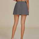 luvamia Skorts for Woman High Waisted Cargo Pocket Elastic Waist Fast Dry Casual Hiking Tennis Sports Skirts with Shorts (Gray, S)