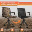 FUNHORUN Hunting Chair with Removable Camouflage Cover, 360 Degree Silent Swivel Hunting Seat with Adjustable 4 Legs Height and Armrests, Tool-Free Foldable Ground Blind Chair, Portable Seat, 360 swivel chair for hunting