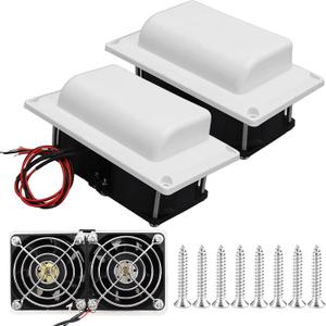 2 PCS RV Side Vent Fan, 12V 25W Air Vent Ventilation Exhaust Fan, Caravan Motorhome Trailer RV Accessories for Camper Trailer Boat Marine Yacht, White