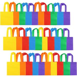 Aneco 30 Pieces Non-Woven Goodie Bags 88 Inch Party Favor Gift Bag Reusable Rainbow Cloth Bag for Birthday Party Baby Shower Wedding