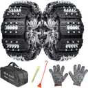 6 Pack Snow Chains for Car, TPU Tire Chains, Adjustable Universal Emergency Anti Slip Snow Chains for Trucks/SUV/ATV for Ice Snow Mud Sand