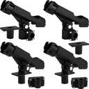 Adjustable Black Fishing Rod Holder for Boat Kayak Swivel Side Mount Kits Tackle (RH40-4Pack)