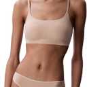 Calvin Klein Women's Invisibles Comfort Seamless Adjustable Skinny Strap Bralette Bra (Large, Bare)