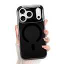 Bonoma for iPhone 17 Pro Case, Crystal Clear Back, Magnetic Support for MagSafe Shockproof Case, High-Duty Protection for Phone Cover -Black