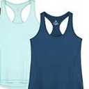 icyzone Women's Racerback Workout Athletic Running Tank Tops (Pack of 2 M
