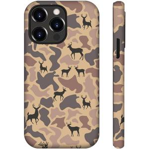 Generic Case for iPhone 14 for iPhone 13,Camo Camouflage Deer Phone Case for Men Girls Boy Kids Women,Dual-Layer Hard Shell Silicone Cover Shockproof Protective Case for iPhone 14/13