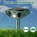Kittmip Ultrasonic Animal Repellent Outdoor Solar Powered Repeller Deterrent Waterproof Motion Sensor Animal Deterrent (2, Green)